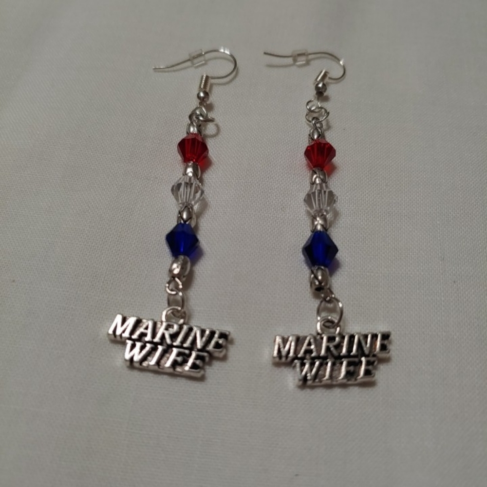 Hand Crafted Marine Wife Earrings